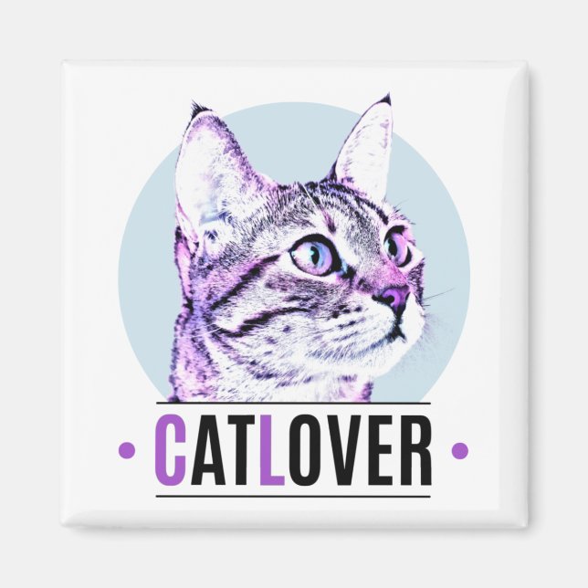 Íman Gatinho rosa e preto (Frente)
