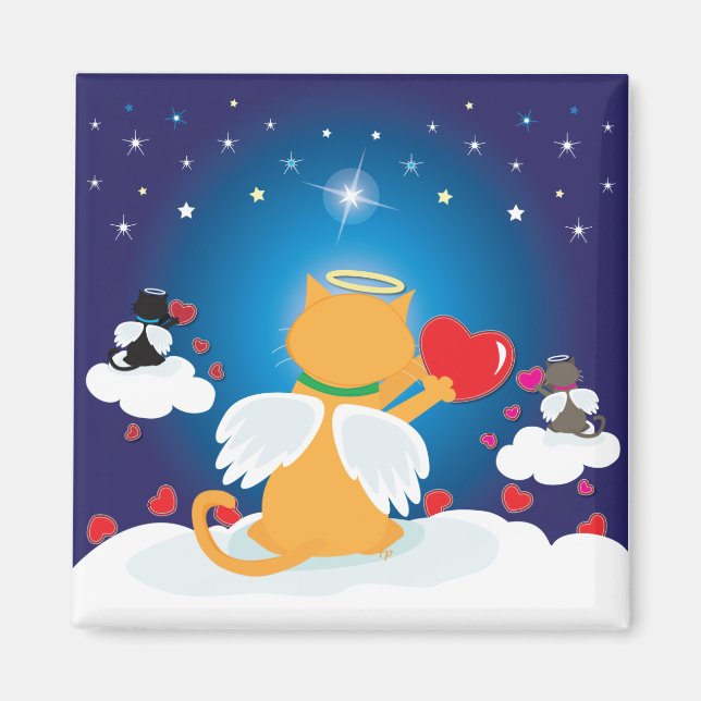 Íman Gatinhos Anjos - Com o Amor do Magneta Celestial (Frente)