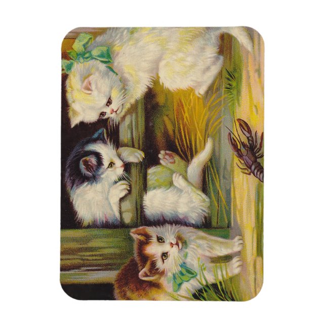 Íman Gatinhos Antiquados, Gatinhos-Cachorros-De-Cana-Vi (Vertical)