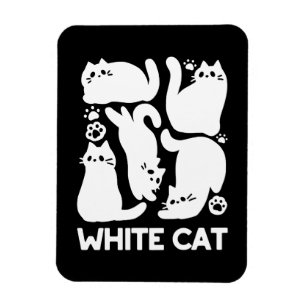 Íman Gatinhos Brancos Silhuettes - Design de Felinos Co
