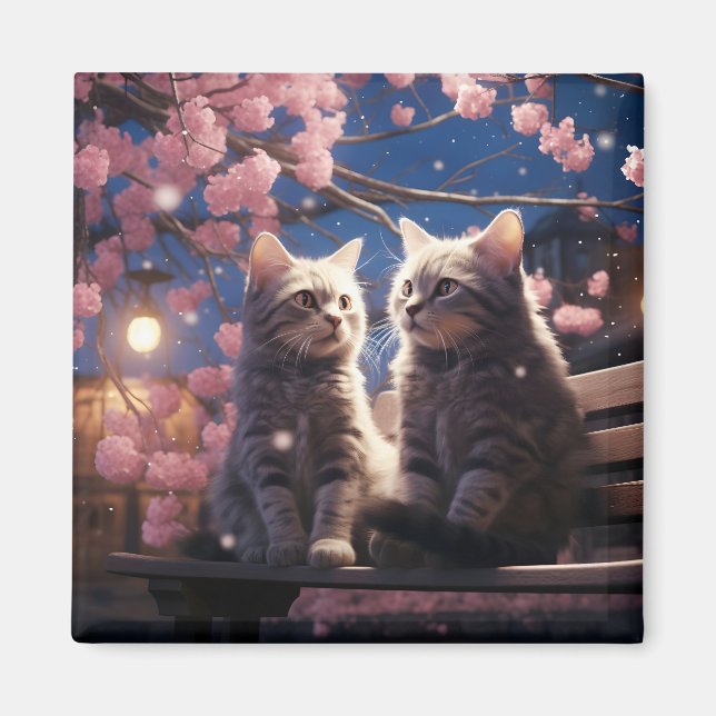Íman Gatinhos de Blossomo de Cereja primavera Doce (Frente)