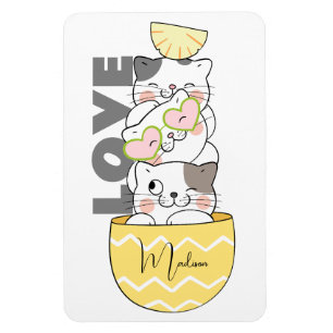 Íman Gatinhos de Cute de Nome Personalizado