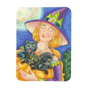 ÍMAN GATINHOS DO CAT PRETO & BRUXA, ÍMÃ DO DIA DAS