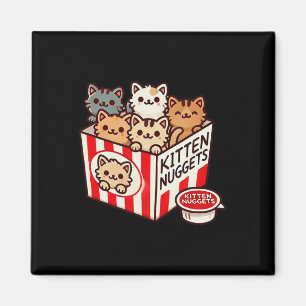 Íman Gatinhos Nuggets Engraçados Comida Pun Gatinho Pin