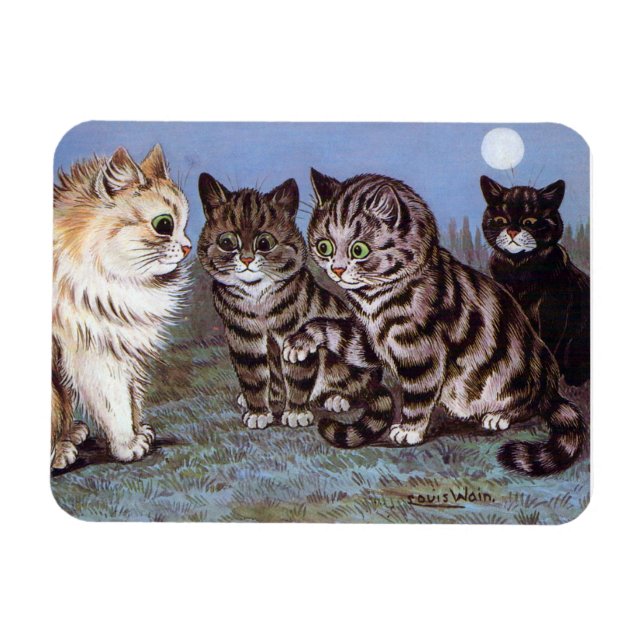 Íman Gatinhos reunidos à Lua, Louis Wain (Horizontal)