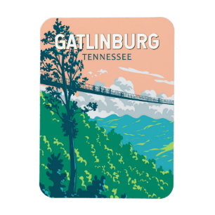 Íman Gatlinburg Tennessee Illustração Viagem Art