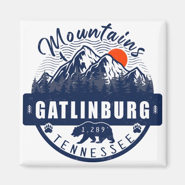 Íman Gatlinburg Tennessee Mountain Souvenirs (Frente)