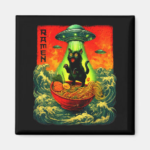 Íman Gato Alien Ramen Ufo Japonês Presentes de Arte Ret