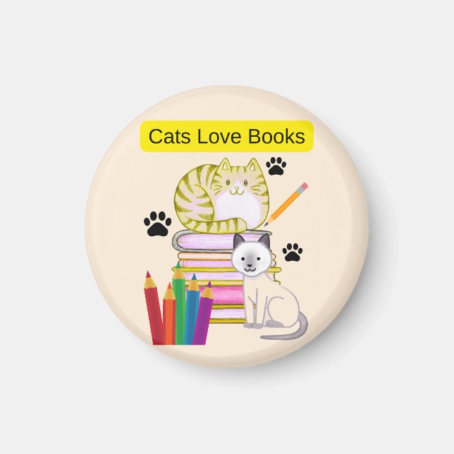 Íman Gato Ama Livros (Frente)