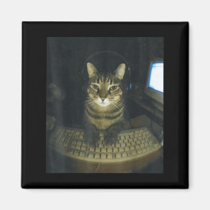 Íman Gato Amante de Gamer Sério Engraçado Gato Meme