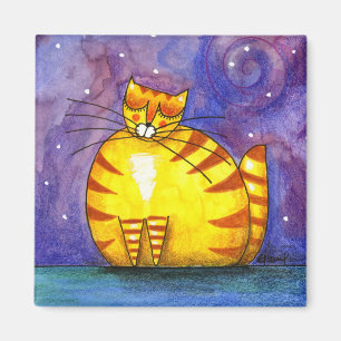 Íman Gato amarelo gordo grande - ímã