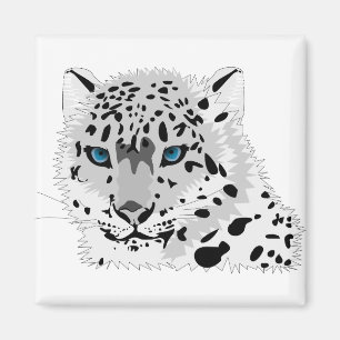 Íman Gato Animal Gato Leopardo Neve Leopardo Gato Selva