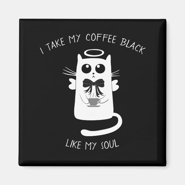 Íman Gato Anjo do Café (Frente)