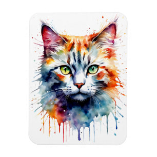 Íman Gato aquarela Multicolor arte de respingo