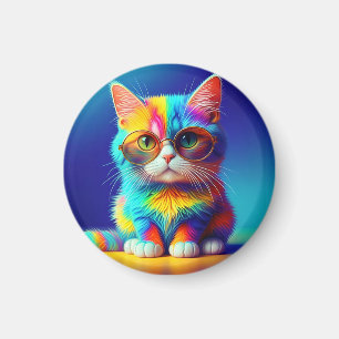 Íman Gato Arco-íris de Óculos