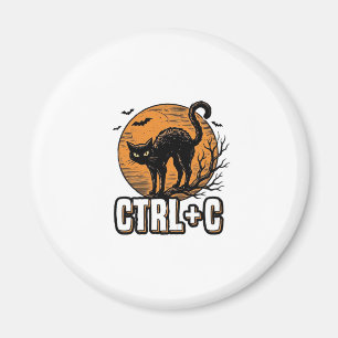 Íman Gato Assustador CTRL C Design de Vetor de Hallowee