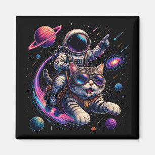 Íman Gato astronauta passeando pelo espaço