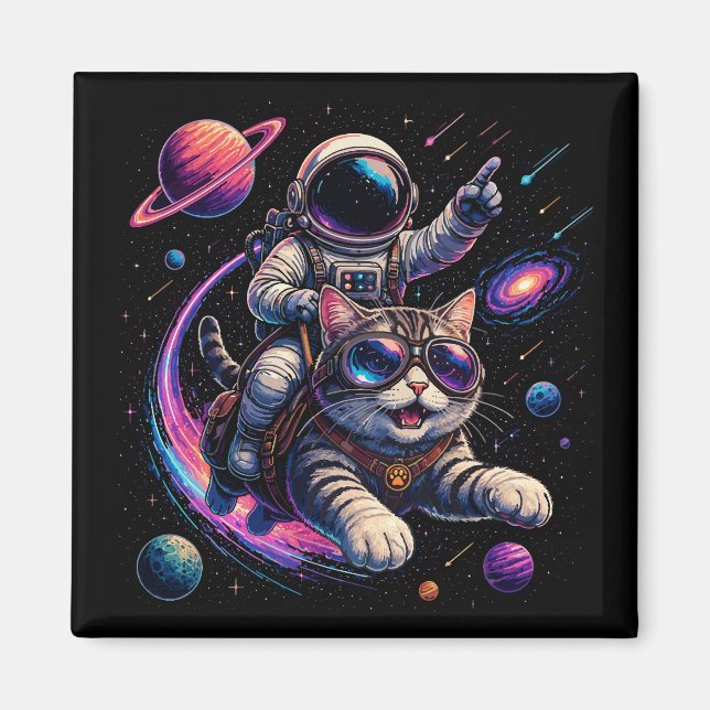 Íman Gato astronauta passeando pelo espaço (Frente)