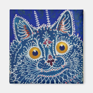 Íman Gato azul psicadélico de Louis Wain