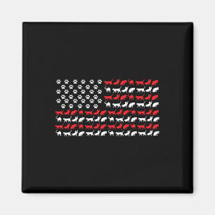 Íman Gato Bandeira Americana dos EUA Patas Patrióticas