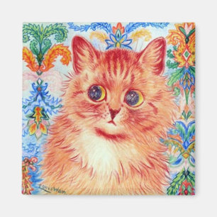 Íman Gato bonitinho Louis Wain com padrões abstrato at