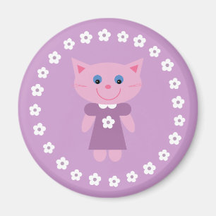 Íman Gato bonito dos desenhos animados em um ímã boni