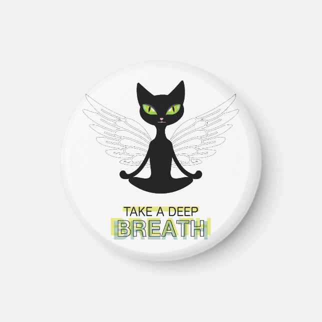 Íman Gato Bonito Fazendo Ioga (Frente)