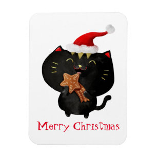 Íman Gato bonito preto do Natal