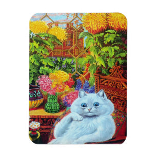Íman Gato branco de Louis Wain na sala do jardim