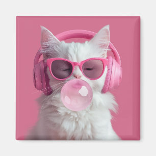 Íman Gato Branco Fofo - Personalizado