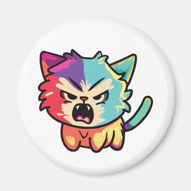 Íman Gato bravo bonito cantando. (Frente)