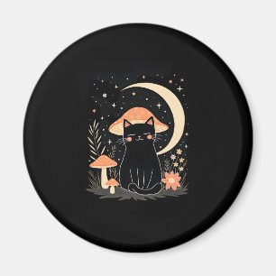 Íman Gato Chapéu de Cogumelo Cottagecore Gatinho Gata M