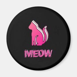 Íman Gato Cinto, Cor-de-rosa com cor animal, Pop de Abs