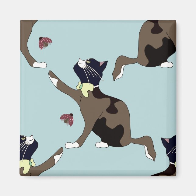 Íman Gato com arco pega uma joaninha. (Frente)