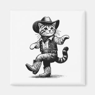 Íman Gato Com Chapéu De Cowboy E Cowgirl Cowboy Ocident