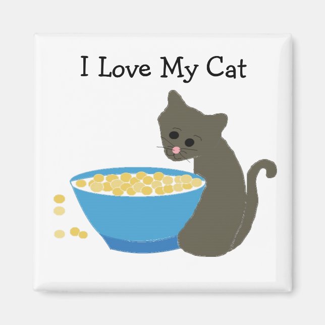 Íman Gato com Comida azul (Frente)