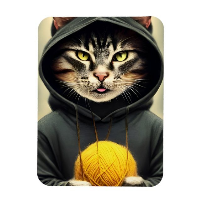 Íman Gato Com Uma Bola De Fios (Vertical)