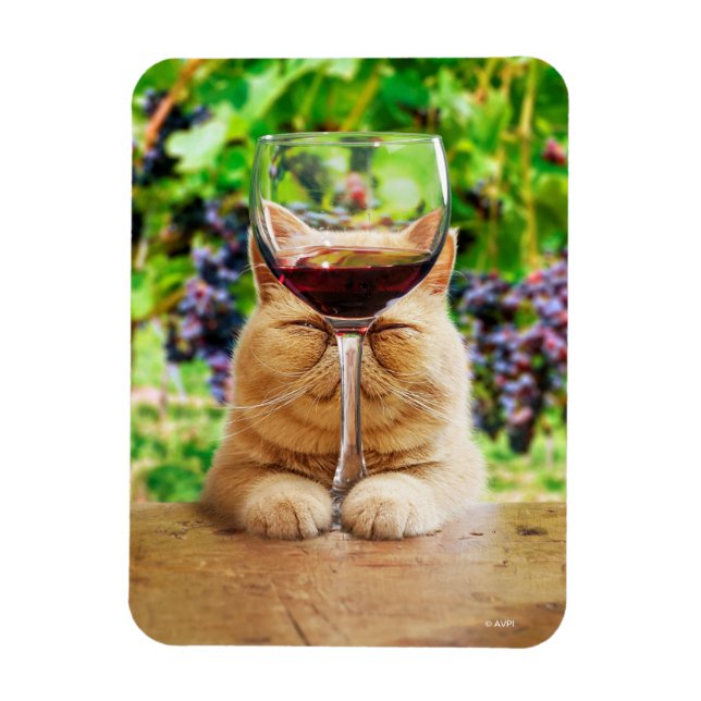 Íman Gato com Vidro de Vinho (Vertical)