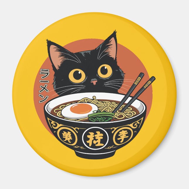Íman Gato comendo ramen  (Frente)
