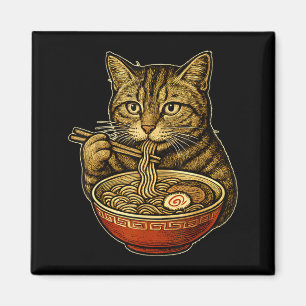Íman Gato Comendo Sopa de Ramen Manga Divertido Neko Ot