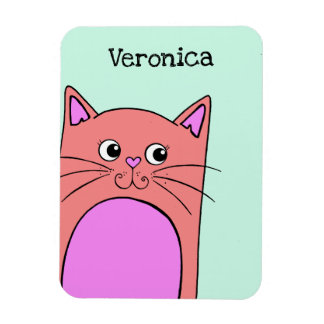 Íman Gato Cor-de-Rosa Bonito Personalizado