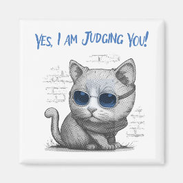 Íman Gato Crítico Julgando Você Texto Azul