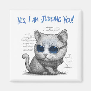 Íman Gato Crítico Julgando Você Texto Azul