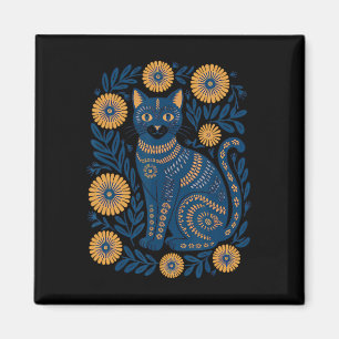 Íman Gato da Ucrânia Floral Vintage Bandeira Ucraniana