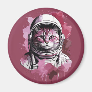 Íman Gato de Astronauta da Cor da Água Vermelha