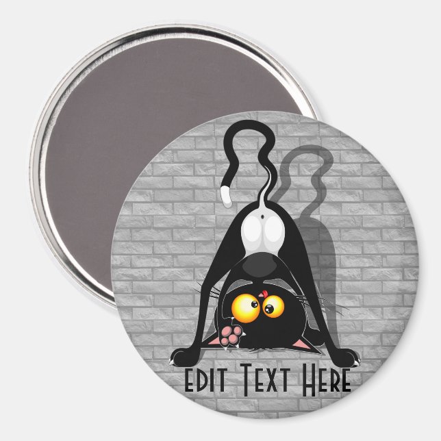 Íman Gato de Cabeça para Baixo Personagem de Desenho An (Front/Back)