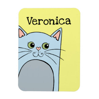 Íman Gato de Cartoon Azul e Bonito Personalizado
