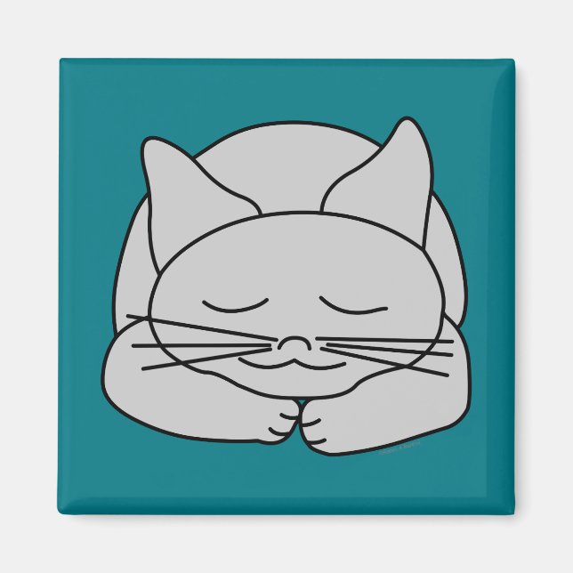 Íman Gato de Cinza Dormindo (Frente)