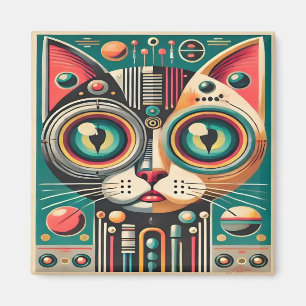 Íman Gato de Circuito Retro Futurista de Meados do Sécu