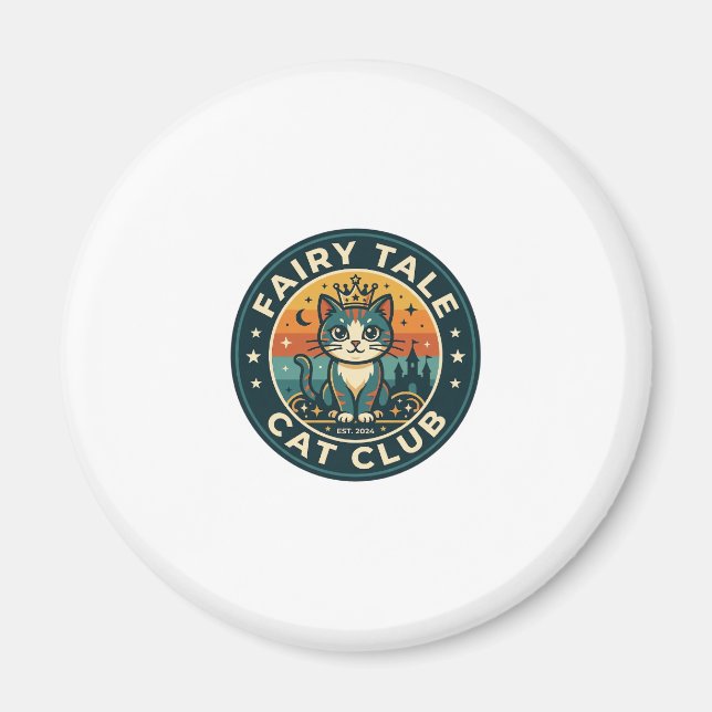 Íman Gato de Conto de Fadas Design de Gatinho Fofo - Ga (Frente)
